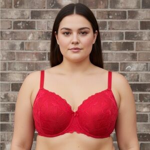 Take 50% OFF- Torrid Elegant Red Lace Bra, Size-44DD